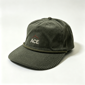 Casquette de baseball en velours côtelé personnalisée avec broderie, unisexe, souple, 6 panneaux, style vintage rétro, logo ACE Mountain, boucle réglable - Product Image 3