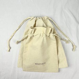 Small MOQ Custom Logo Printed Beige 100% Organic Muslin Bag Cotton Fabric Cloth <b>Drawstring</b> <b>Pouch</b> Small Cotton Dust <b>Pouch</b> Bag - Product Image 4