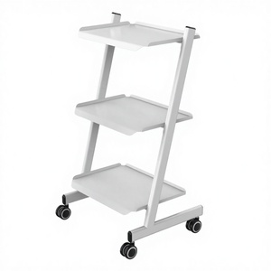 3 Tier Modern Rolling <b>Trolley</b> on <b>Wheels</b> Heavy Duty <b>Metal</b> Frame for- Beauty Salon Spa Hotel Hospital - Product Image 2