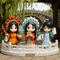 Jingyue Sculpture de robot d'opéra traditionnelle chinoise en cristal transparent personnalisée populaire Ensemble de décoration d'intérieur Figurine de collection Cadeau