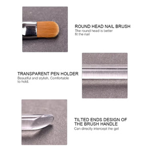 Acrylic Nail <b>Brush</b> Manicure <b>Round</b> Head UV Gel Polish Pen Transparent Nail Builder Extension Gel Nail <b>Brush</b> Manicure Salon Tool - Product Image 6