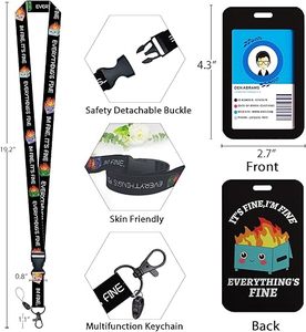 BSBH Custom <b>Polyester</b> ID <b>Lanyard</b> with Retractable Badge & Card Holder Sublimation Printed Logo Other <b>Lanyards</b> Included - Product Image 3