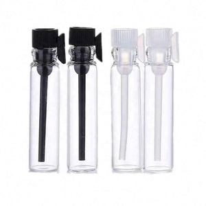 Mini <b>Perfume</b> Tester Glass Bottle 0.5ml 1ml 2ml 3ml Transparent Sample Essential Oil Glass Vials With Black Plastic Lid Dropper - Product Image 3