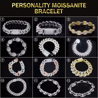 Fábrica profesional 22 pulgadas pulsera de diamantes 10Mm venta al por mayor 8Mm cadena de eslabones cubanos de moissanita