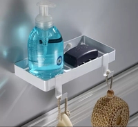 Support de rangement mural haut de gamme pour salle de bain, porte-shampoing en acier inoxydable écologique avec égouttoir intégré pour savon
