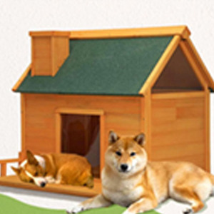 Cabane pour chien en bois avec porche, design moderne, abri pour animaux pas cher, niche extérieure indestructible avec toit - Product Image 1