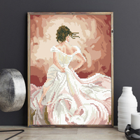 Peinture par numéros de femme en robe blanche personnalisée DIY Photo de mariage pour la décoration de la chambre