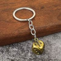 Porte-clés de luxe en acrylique 14 mm en forme de dés pour Mahjong américain, breloque de sac, pendentif Mah-Jongg plaqué or et argent, cadeau pour club