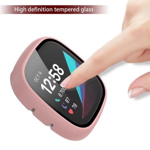 Nouvel étui en PC + verre trempé pour <span class=keywords><strong>Fitbit</strong></span> Versa3, coque de protection pour montre connectée <span class=keywords><strong>Fitbit</strong></span> Versa3, étui de protection pour montre <span class=keywords><strong>Fitbit</strong></span> Versa3 - Product Image 2