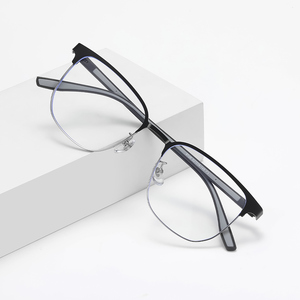 <span class=keywords><strong>ก</strong></span>รอบแว่นตาผู้ชายแบบ<span class=keywords><strong>ก</strong></span>ึ่งไร้ขอบ, แว่นตาโลหะสีดำด้าน, <span class=keywords><strong>4</strong></span> สี, แว่นตา<span class=keywords><strong>ป</strong></span>้อง<span class=keywords><strong>ก</strong></span>ันแสงสีฟ้า - Product Image 1