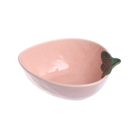 Vaisselle de qualité LovingHome, bol à soupe en porcelaine rouge, ensemble de dîner en céramique avec un design en forme de fraise