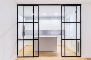 Puerta Corredera de Doble Vidrio Ultrafina Personalizada con Riel Superior sin Riel Inferior para Sala de Estar o Dormitorio Moderno - Product Image 4