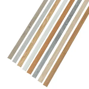 PVC wood grain flooring trim plastic L- shaped floor edge banding