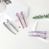 Pinces à cheveux personnalisées de haute qualité avec logo, bande en silicone sans pli, pinces bec de canard, rouleaux de coiffure et de coupe, couleur Morandi
