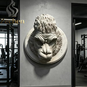 Decorazione Murale da Esterno: Statua di Gorilla in Marmo, <span class=keywords><strong>Testa</strong></span> di Elefante da Appendere, <span class=keywords><strong>Testa</strong></span> di <span class=keywords><strong>Leone</strong></span> in Stile Europeo Personalizzata in Bronzo e Resina - Product Image 1