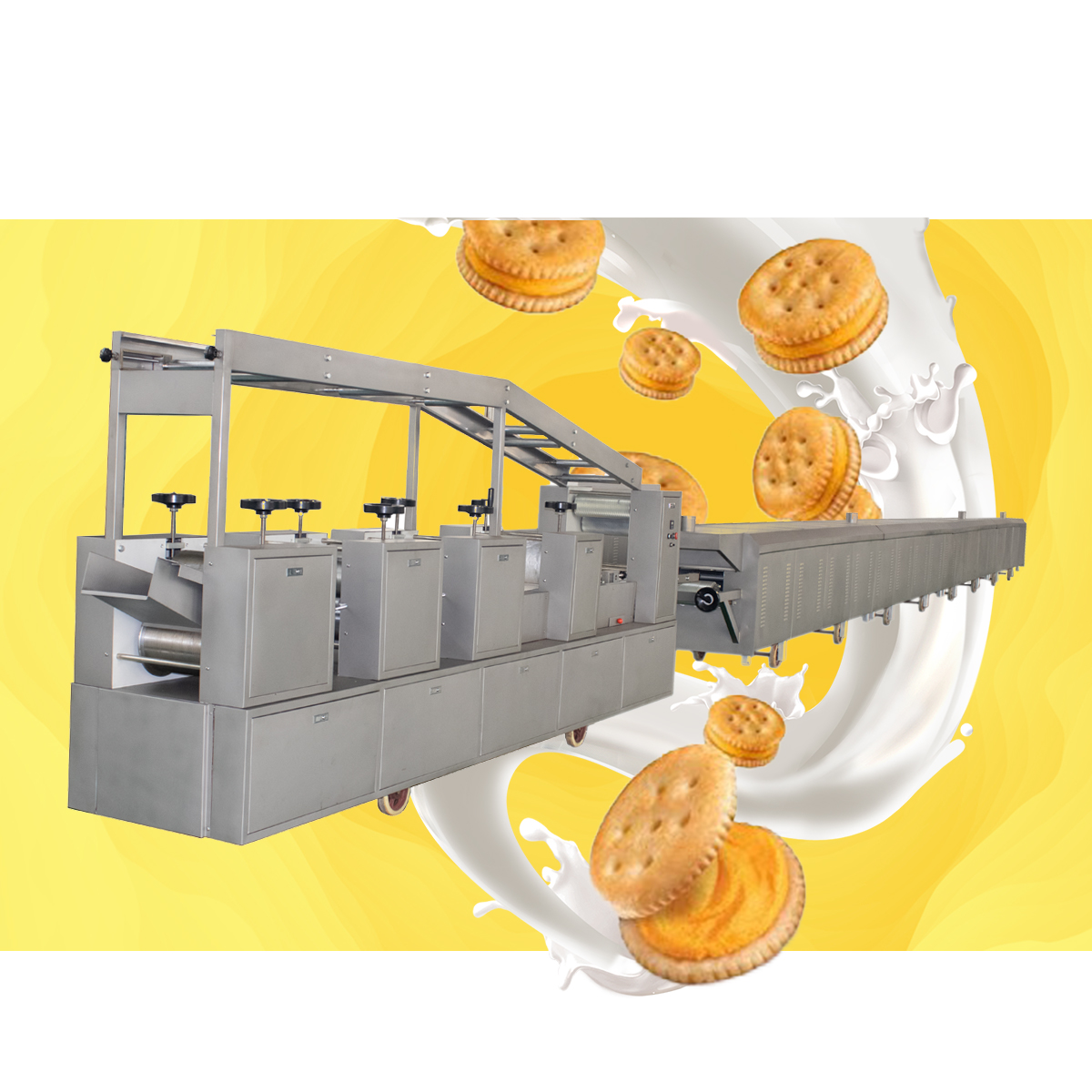 industrial biscuits process line bone shape crackers machine remplisage biscuit production line machine sandwiching machin