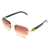 Nouvelles lunettes de soleil unisexes de luxe, design métallique sans monture, UV400, carrées, rétro, pour mariage, plage