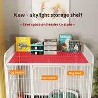 Vente en gros de chenils pour chiens en fil de fer, conception à tubes carrés, taille personnalisée, faciles à déplacer, pour chiens de taille moyenne/grande, Button