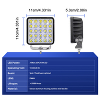 Projecteur LED universel carré 75W, lumière de travail pour mine, lumière de travail pour tracteur, lumière pour machines agricoles