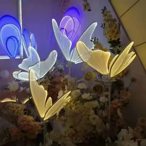 Wedding Decoration Supplier Led Light Butterfly Decorative Lights luminous wings pendant hall ceiling For Party Hotel Decoration