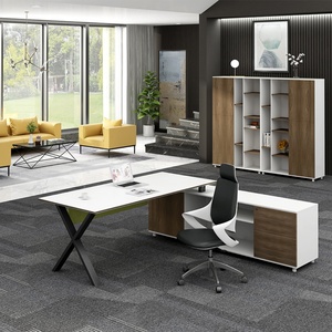 Modern Executive <b>Desk</b> Wooden Boss Manager Office <b>Table</b> Convertible MFC Material for Home or School Office Use - Product Image 2