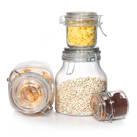 Küchen-Glasbehälter 500ml 750ml 1l Clip-Top-Behälter Nuss-Lebensmittel-Aufbewahrung Luftdichter Verschluss Deckel-Glas