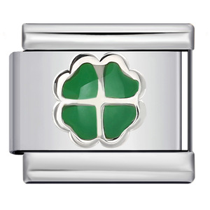 Four Leaf Clover Pendant Italian Modular Bracelet <b>Titanium</b> Steel Hook DIY Elastic Splice Watch Strap <b>Chain</b> Unisex Everyday Wear - Product Image 5