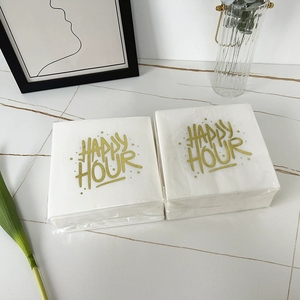 Tùy Chỉnh Dùng Một Lần 2-Ply Vàng Giấy Khăn Ăn Gấp Phong Cách Với Logo In Cho Đám Cưới Và Những Dịp Đặc Biệt Cocktail Đảng Túi - Product Image 5