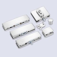 Quincaillerie robuste pour porte vitrée : Ferme-porte hydraulique à ressort au sol avec serrure pour porte vitrée