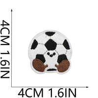 Mini ballon de football sport broderie décoration Patch autocollants bricolage dessin animé Badminton brodé tissu patchs anglais lettre 3D