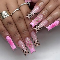 O9 Faux ongles à presser style français long œil de chat avec strass pour doigts, haut de gamme, prêts à poser, vente en gros