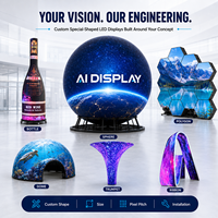 Layar LED AI DISPLAY P1.8 P2 P2.5 Modular Freeform Bentuk Khusus untuk Sewa Acara, Konser, dan Panggung, Dijual