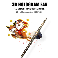 Projecteur holographique 3D haute technologie de 42 cm avec télécommande, écran publicitaire, ventilateur holographique pour exposition, Noël
