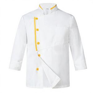 Chaqueta de Trabajo Unisex de Manga Larga, Tejida en Poliéster, con Serigrafía, para Chefs de Restaurantes y Bares - Product Image 4