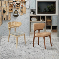 Chaise de salle à manger de luxe nordique avec structure en rotin et finition en chêne antique pour la maison, la cuisine, l'hôtel, le bureau