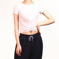 Livraison gratuite, haut court ajusté, t-shirt pour femmes, vêtements de yoga imprimés sur mesure avec logo, manches courtes et chemises courtes
