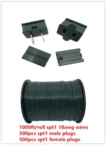 18/2 SPT-1 SPT-2 SPT-1W SPT-2W 18awg Electrical Extension Spool Wires With Some Zip Plugs