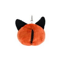 Porte-clés en peluche renard mignon - Porte-clés tête d'animal doux et moelleux avec fermoir à homard, sac d'épicerie réutilisable, motif floral