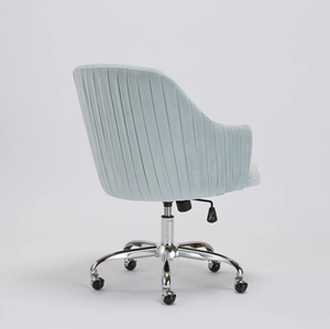 Chaise <span class=keywords><strong>de</strong></span> <span class=keywords><strong>bureau</strong></span> exécutive moderne en tissu velours, dossier mi-hauteur, hauteur réglable, roulettes en nylon, pivotante, design simple certifié - Carlford - Product Image 4