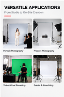 Kit de support de fond de scène réglable KINGJOY LA-015 pour la photographie en studio, personnalisation OEM ODM