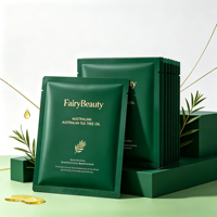 Masque facial en feuille personnalisable à l'huile d'arbre à thé pour le nettoyage des pores, l'équilibrage du sébum, l'élimination des imperfections et le contrôle de l'excès de sébum, effet rafraîchissant