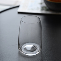 Verres à vin sans pied en cristal soufflé à la main, ovales, transparents, sans plomb, réutilisables, 470 ml, compatibles lave-vaisselle, pour la maison et les mariages