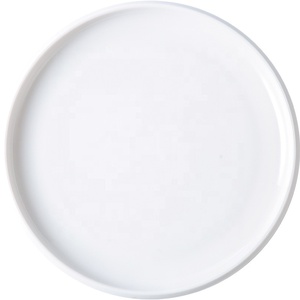 Assiettes à dessert en céramique <span class=keywords><strong>de</strong></span> 8 pouces, assiette ronde blanche pour salade, vaisselle en <span class=keywords><strong>porcelaine</strong></span> pour gâteau, pâtes, passe au micro-ondes et au lave-vaisselle - Product Image 1