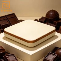 Boîte de rangement en étain pour chocolat de qualité supérieure, de qualité alimentaire, carrée, réutilisable, personnalisée, pour les cadeaux de vacances et les cadeaux d'entreprise
