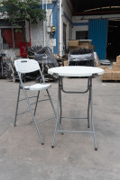 Table de Bar Pliante Portable Haute en Plastique pour Maison, Salle de Sport, Atelier, École, Supermarché, Hôpital, Extérieur, Bistro, Cocktail – Pour Hôtels