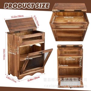 Wooden Potato And Onion Storage Box Square Kitchen Countertop <b>Vegetable</b> Container With Mesh Door <b>Standing</b> Type - Product Image 3
