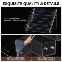 Présentoir en plastique sur mesure à marches transparentes pour produits de beauté, ciseaux, vernis à ongles, coques de téléphone, sacs, comptoir de vente au détail