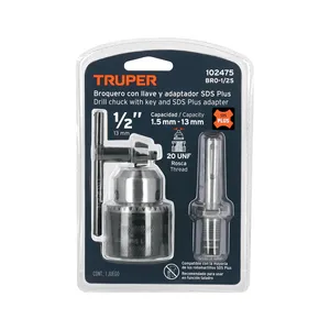 Truper 1/2 \ "Broquero Set di punte Caja Con 6 Unidades Llave Y Adaptador SDS Plus - Product Image 2