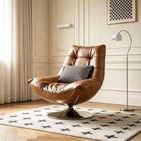 Fauteuil de loisirs en bois au design italien moderne avec siège ergonomique confortable et accoudoirs fixes en acier pour chambre et bureau à domicile