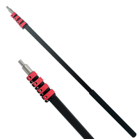 Perche télescopique professionnelle robuste pour le nettoyage des panneaux solaires, tige d'extension en aluminium avec verrous à bascule rouges